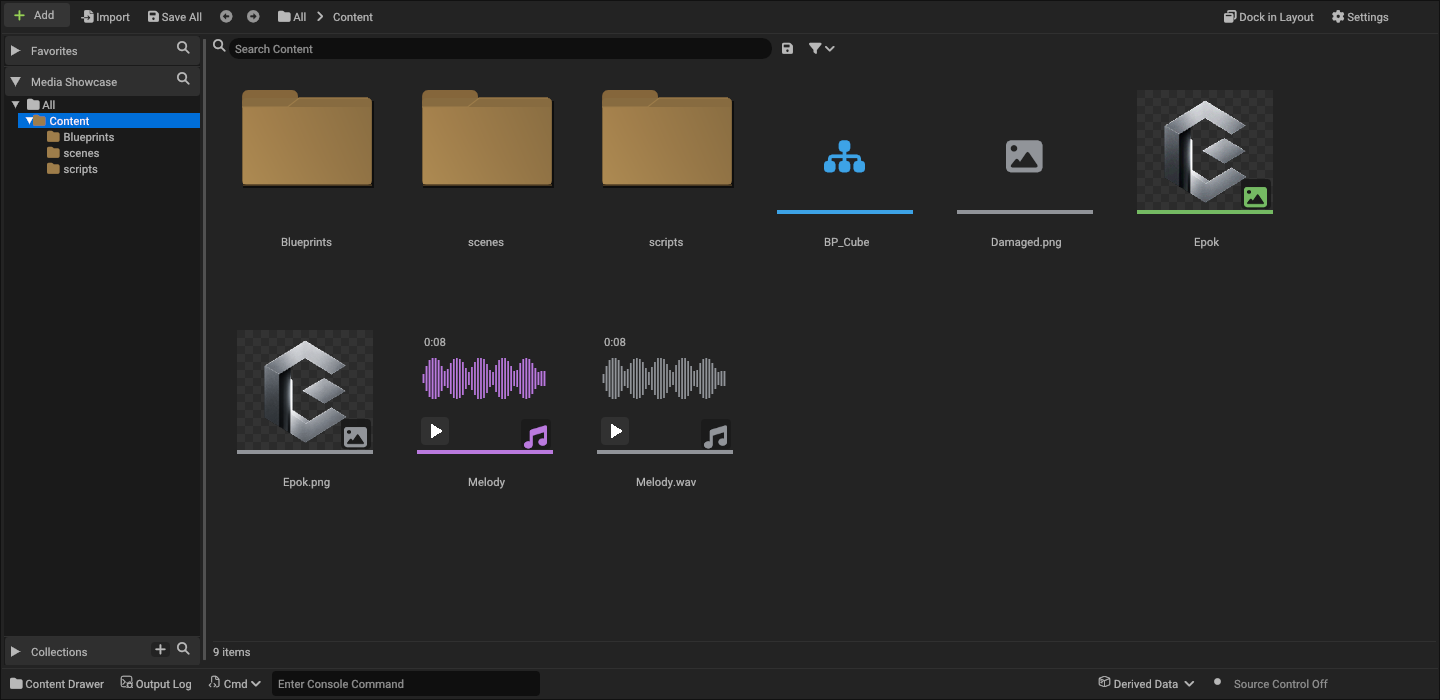Native media previews and source badges